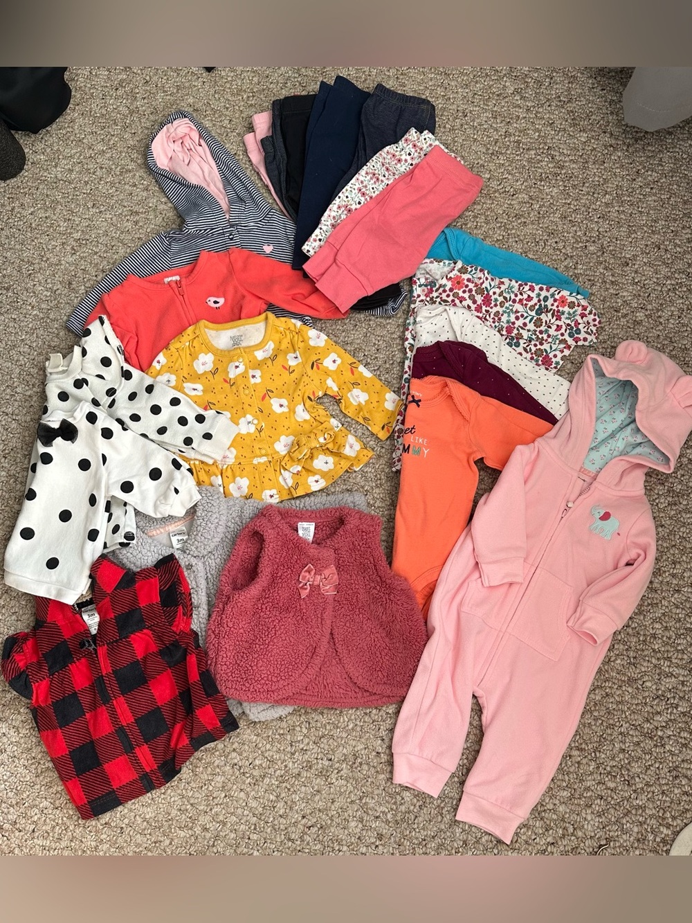 Fall/Winter Baby Girl clothing Bundle, includes 21 pieces, 3mo